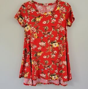 Myespen red floral top